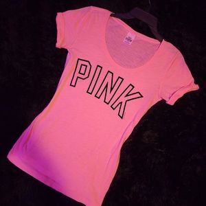 Pink shorts sleeve thin t-shirt
